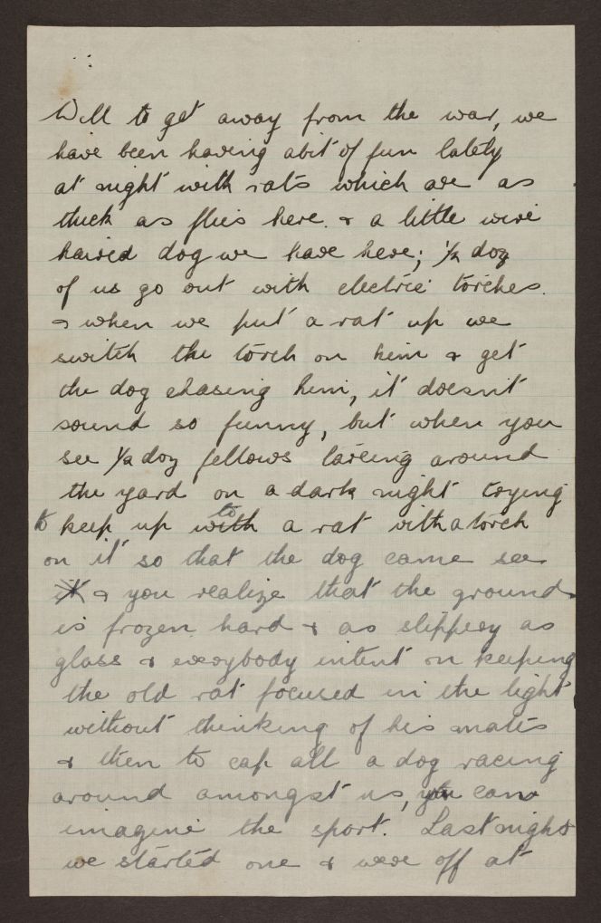 Correspondence from Horn to his family written while on active service. Ref: MS-Papers-8794-7.