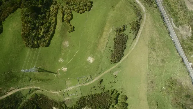 Aerial shot of open land taken by the Areohawk drone.