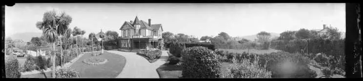 Large two-storied house with turret, Lower Hutt, taken between 1923 and 1926.