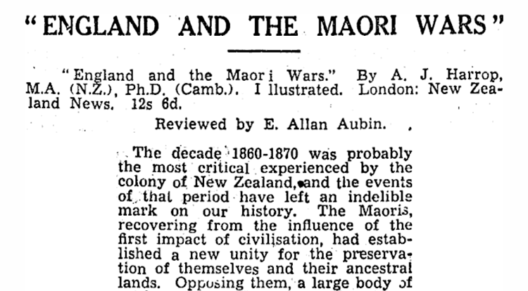 Topic Explorer - England and the Māori wars — Otago Daily Times, 1938 ...