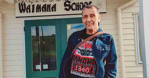 Ben Brown at Waimana School on Whakatane visit.