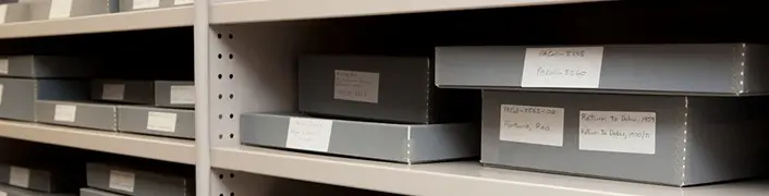 File boxes on a shelf