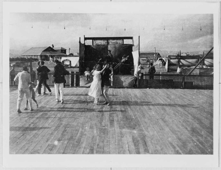A couple dancing.