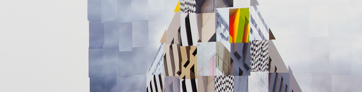 Detail of composite image of the National Library building, seen in Te Ahumairangi
