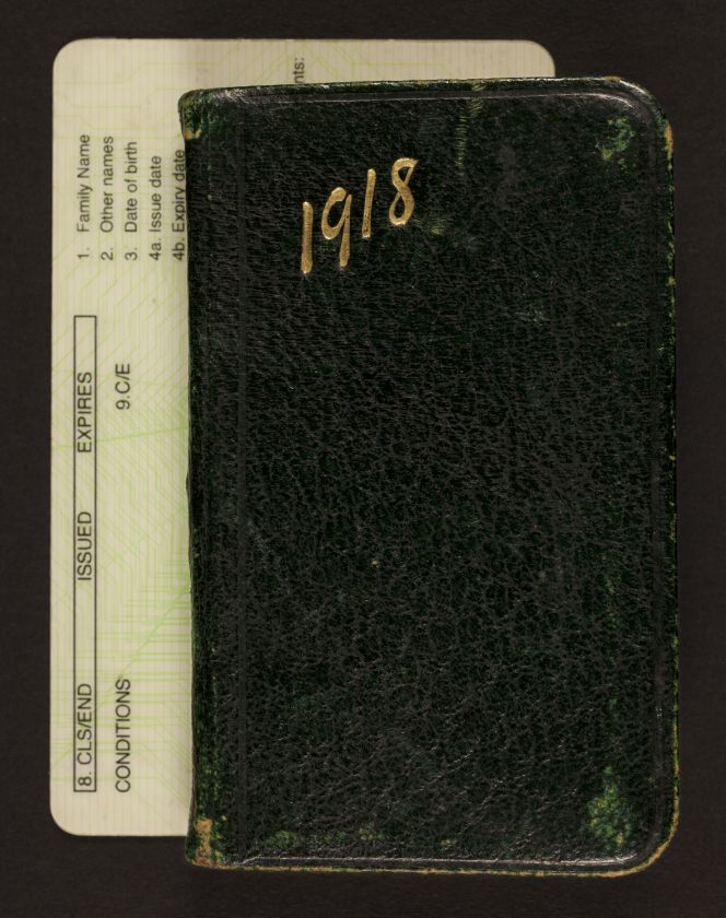 Small pocket diary containing brief entries describing Townsend's experiences on active service in France during 1918.
