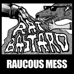 Album cover features a rat wearing sunglasses and giving the thumbs up with the band's name spelled out in liquid pouring from a bottle.