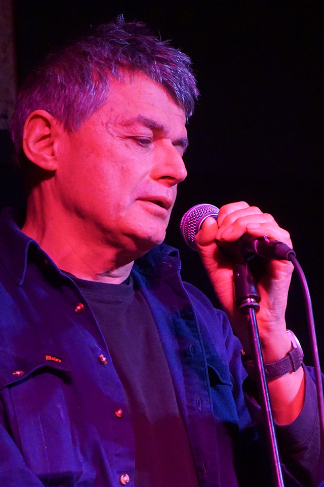 David Eggleton performing poetry