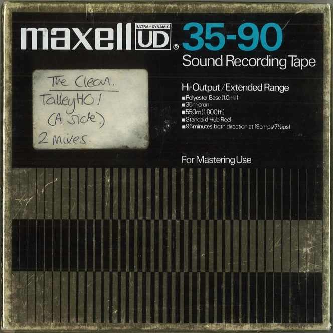 7” open reel tape containing two mixes of The Clean’s ‘Tally Ho!’.
