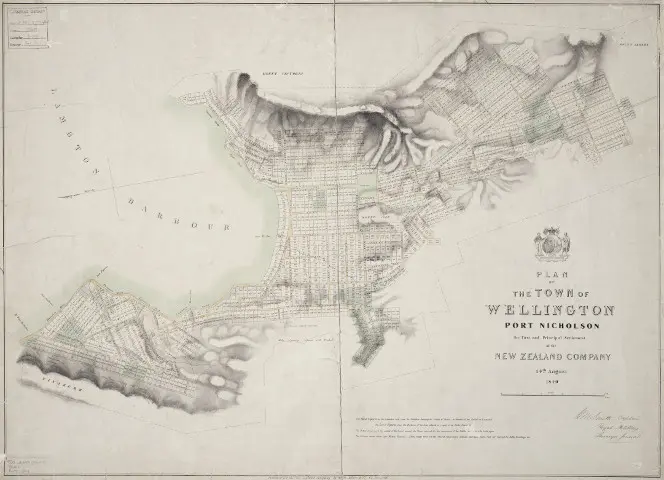 Plan of the town of Wellington in its current location.