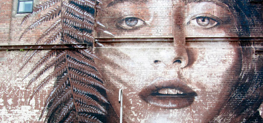 Mural of girl with fern for hair