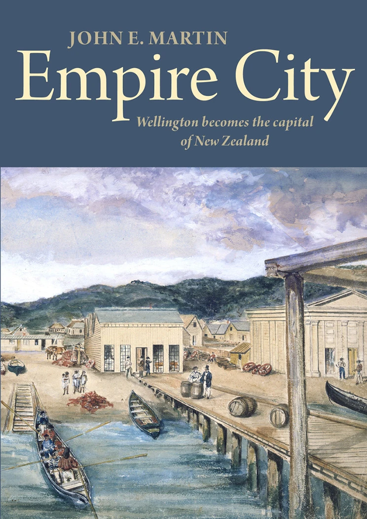 Book cover for 'Empire City' with a painting of a 19th century wharf scene.