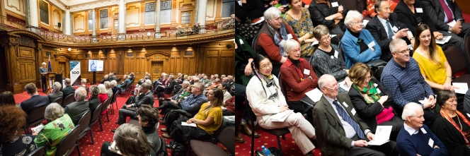 Side by side images of the audience.