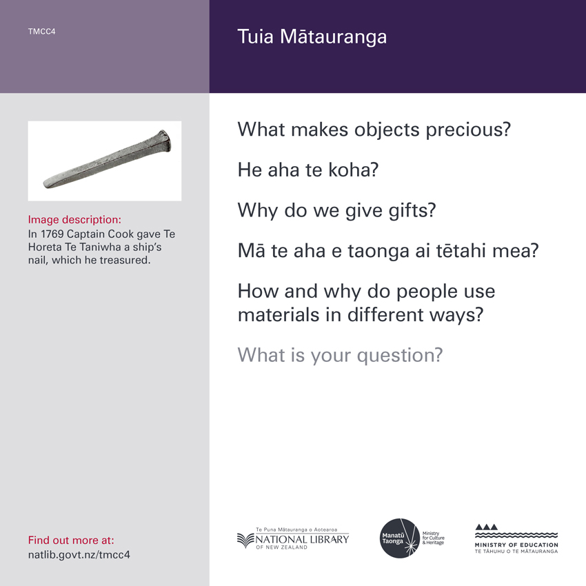 Back of curiosity card TMCC4, with image description, fertile questions, and a link with more information.