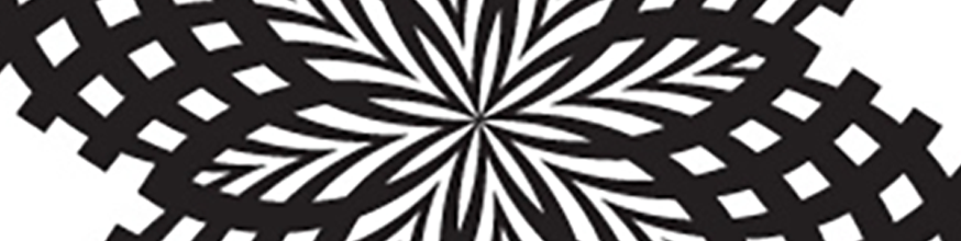 Black and white lines in the shape of a flower.