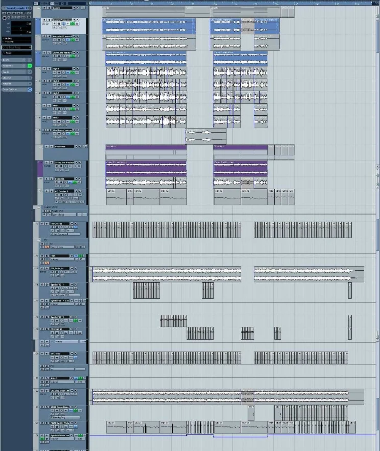 A screenshot of settings used in the creation of 'Gravy Rainbow' showing various channels and waveforms.