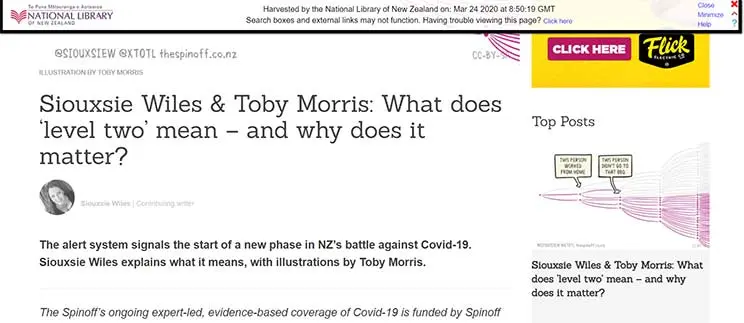 Screenshot of article by Siouxsie Willes and Toby Morris from the Spin Off website.