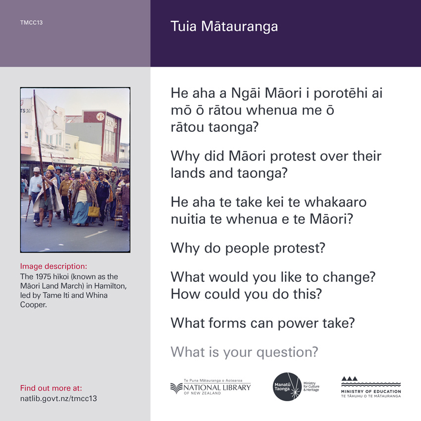 Back of curiosity card TMCC13, with an image description, fertile questions, and a link with more information