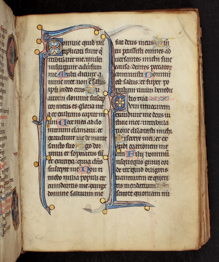 Incipit page after the calendar from a Psalter, Northeast France or Flanders.