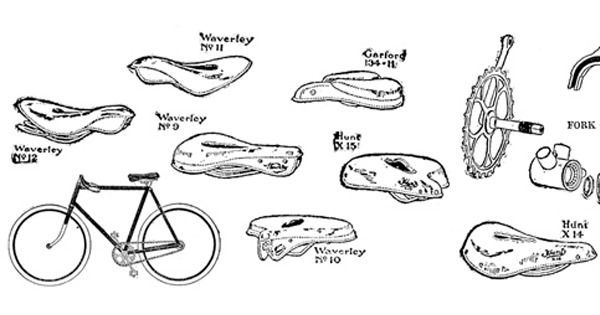Drawing of bilkes and bike parts.