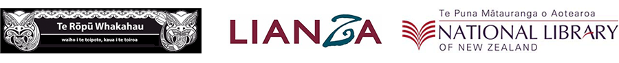 Logos for Te Rōpū Whakahau, LIANZA and NLNZ.