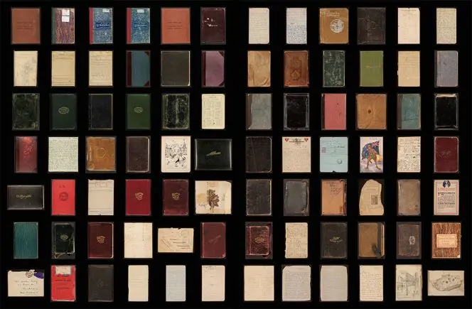Covers of diaries digitised by the library.