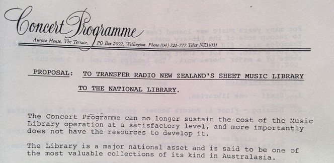 Part of Radio New Zealand's proposal to the National Library.