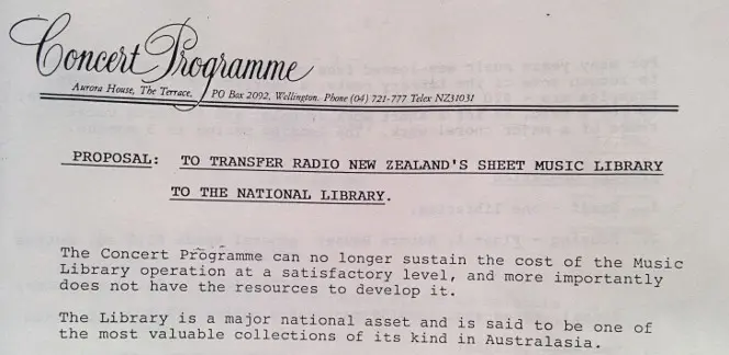 Part of Radio New Zealand's proposal to the National Library.