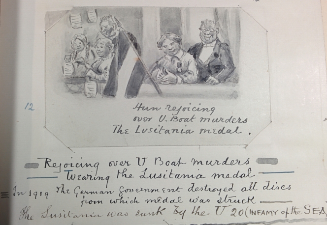 Hun rejoicing over U boat murders The Lusitania medal.