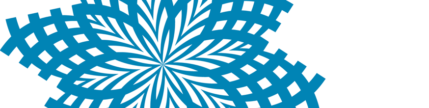 Detail of pattern creating a blue flower. 