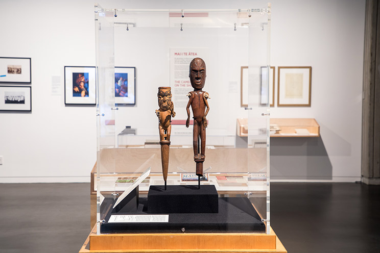 Karetao wooden carvings of people with movable joints.