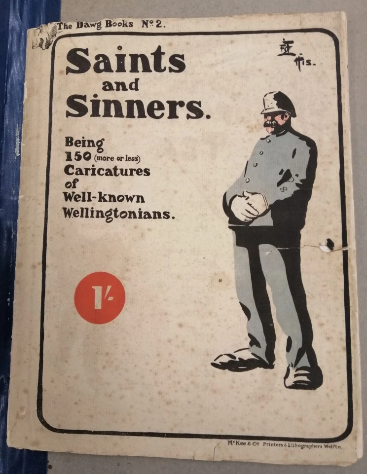 A cover of a book with a caricature of a policeman wearing grey uniform and bobby hat.