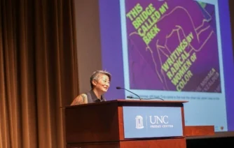 Keynote speaker Lisa Nakamura at the iPRES conference 2015.