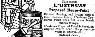 An white lead paint advertisement from The Evening Post ,12 November 1923.