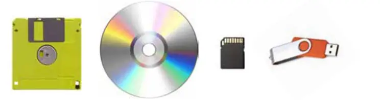 Physical media used to carry digital files.