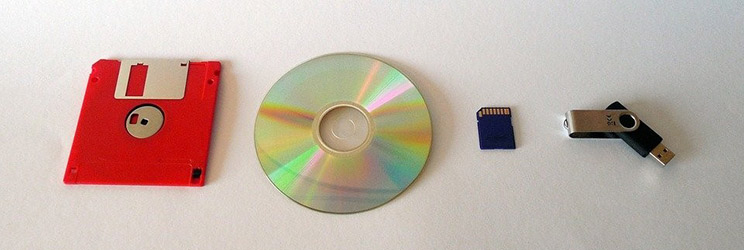 Physical media used to carry digital files.