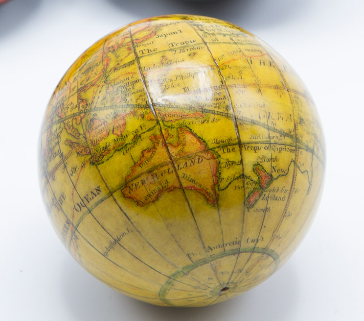 Small globe showing Australasia.