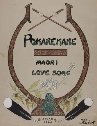 Māoriland-style cover for 1923 edition of sheet music for Pokarekare.