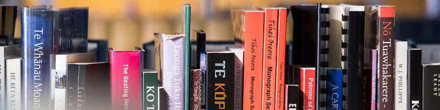 Books on a bookshelf.