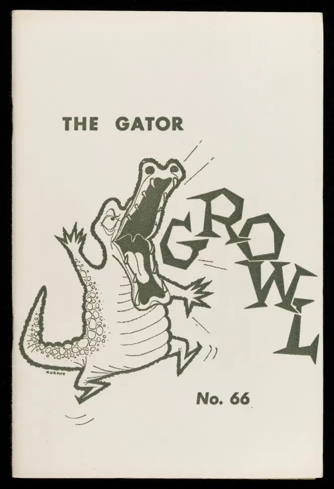 Cover of the gator growl, illustrated with a cartoon gator.