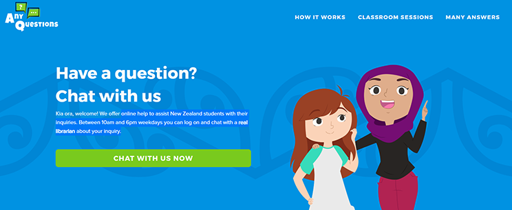 Screenshot from AnyQuestions website.