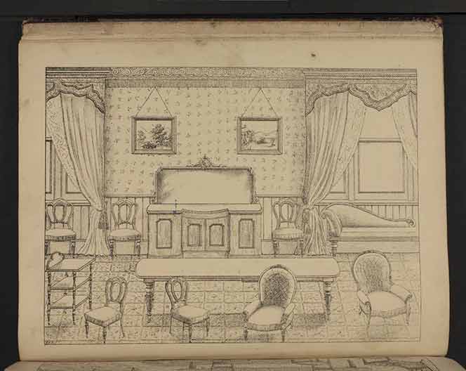 Sketch of a dinning room.