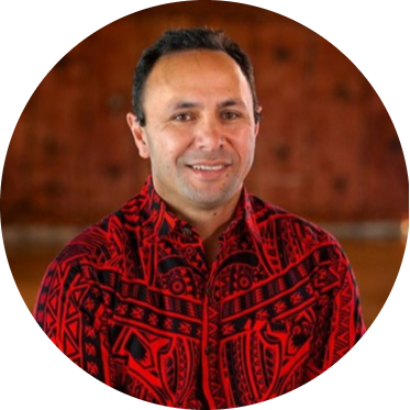 Associate Professor Damon Salesa sitting in a chair