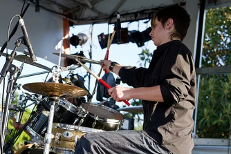 A man playing the drums.