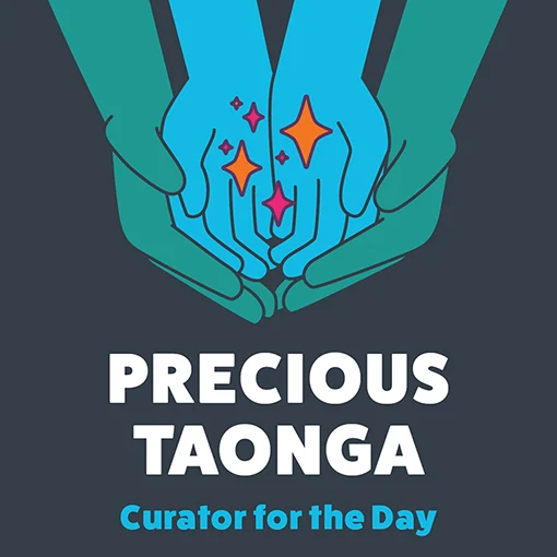 Hands cradling stars, Precious taonga curator for the day. 
