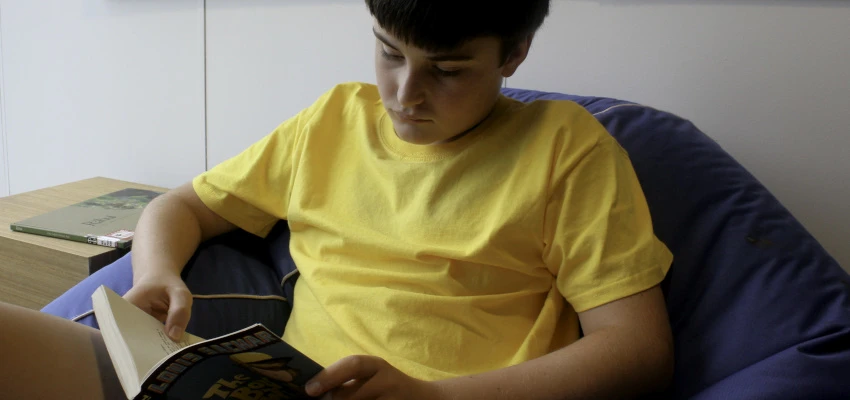 A teen reading