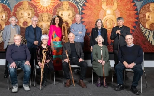 Group portrait of those involved with the New Zealand Poet Laureate programme. 