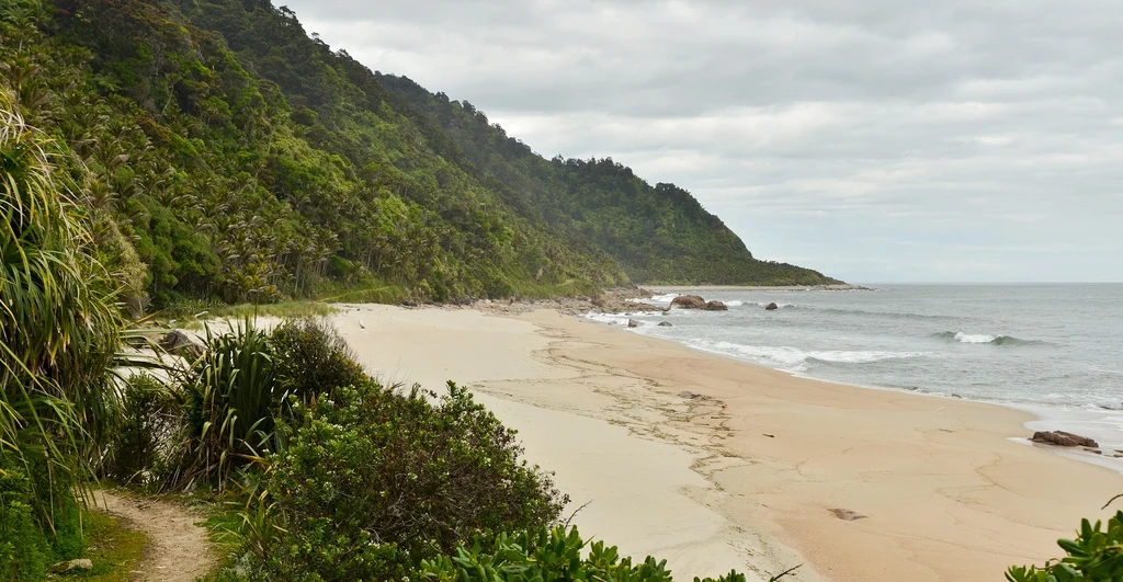 A beach on a cloudy day.