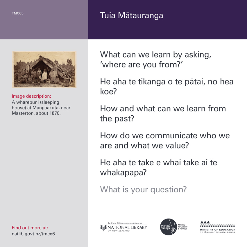 Back of curiosity card TMCC6, with an image description, fertile questions, and a link with more information