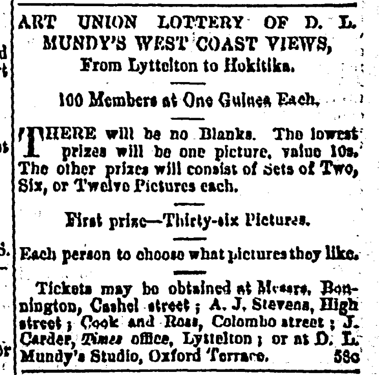 Excerpt from the page of a newspapers showing an advertisement.
