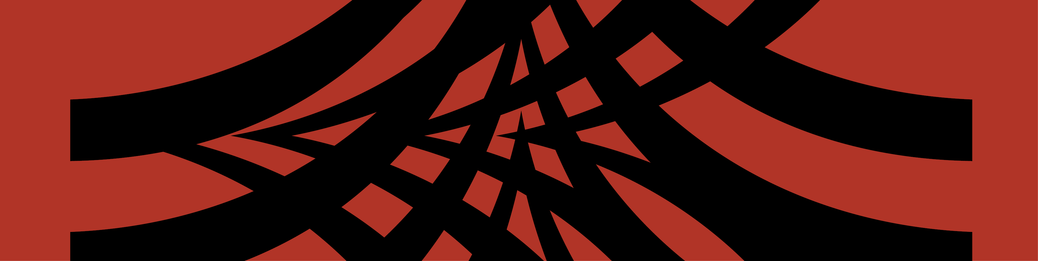 Red background with black curved lines on it. 